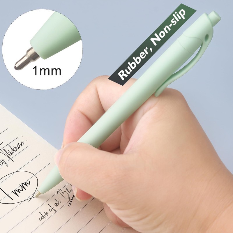 Bribobo 8-Pack Retractable Ballpoint Pens, Smooth Writing, Black Ink, Comfortable