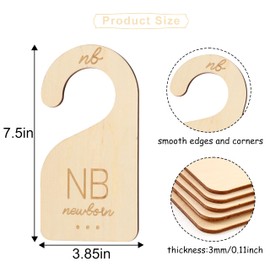 Baby Closet Dividers Wooden - Clothes Size Markers for Babies,Organize Babies Closet Hanger,Baby Nursery Closet Dividers,Newborn to 24 Months for Home Nursery Clothes