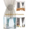 FOZUBOYO Magnetic Tiebacks for Curtains, 2 Pack Sparkling Crystal Flower