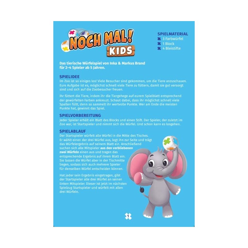 Schmidt Spiele 40610 Noch mal Kids, Children's Game, Dice Game
