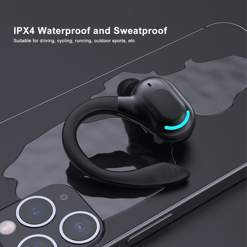 Single-Ear Bluetooth Headset, Wireless Waterproof IPX4 Earbuds, Support Calls, Wake-up