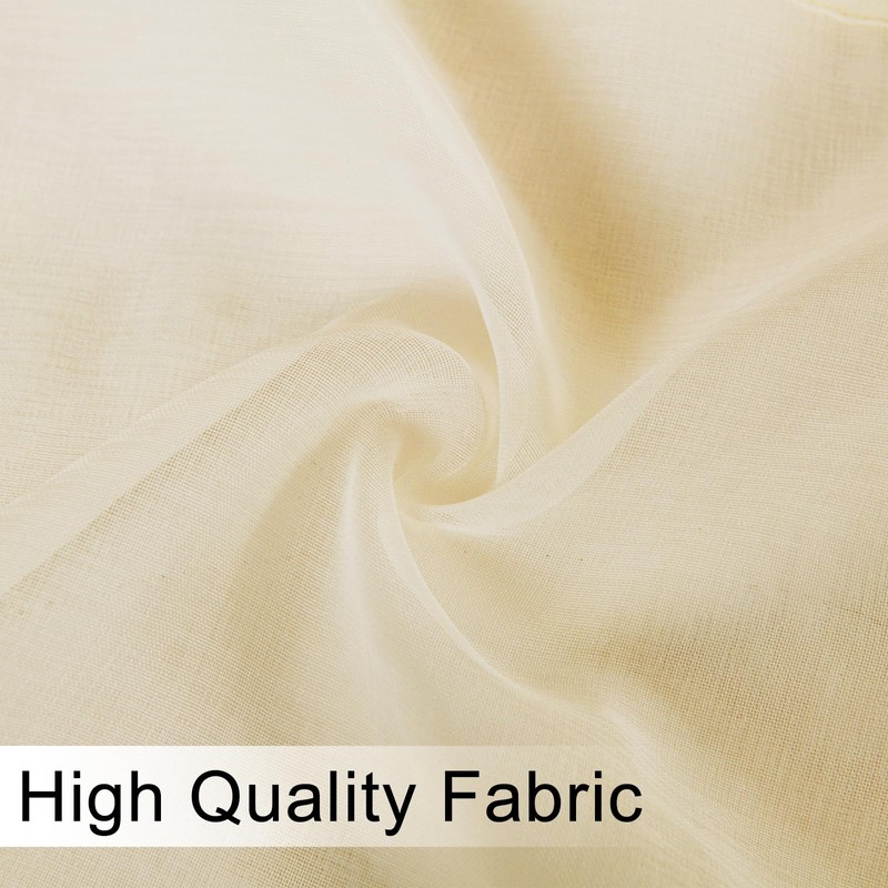 DWCN Sheer Valance Faux Linen Small Window Curtains, Living Room