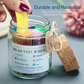 Bible Verse Jar, 92 Premium Printed Scripture Cards, Daily Prayer & Faith Quotes, Christian Gift for Women & Men, Motivational Religious Quote Jar