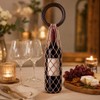 Woven Wine Bottle Tote Bag Wooden Ring Handle Macrame Carrier