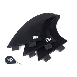 Eisbach Riders Surfboard Fin Set FCS Thruster Black with Fin Key Size G5 Medium - White