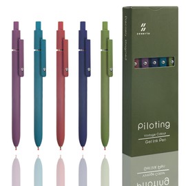 ZGQHZR Gel Pens 5-Pack Quick-Dry Smudge-Resistant Ink, Writing Tools for School, Office, Creative Projects | Aesthetic Gift Set for Students/Teachers/Nurses/Professionals (Vintage Color)