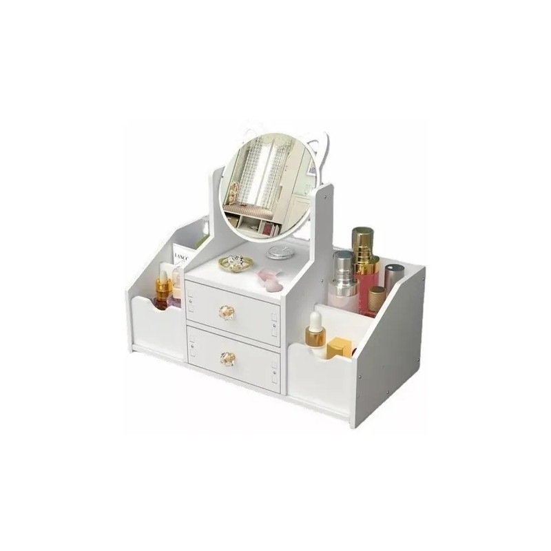 Multifuncional Organizador Cosmético Con Espejo Y Cajón