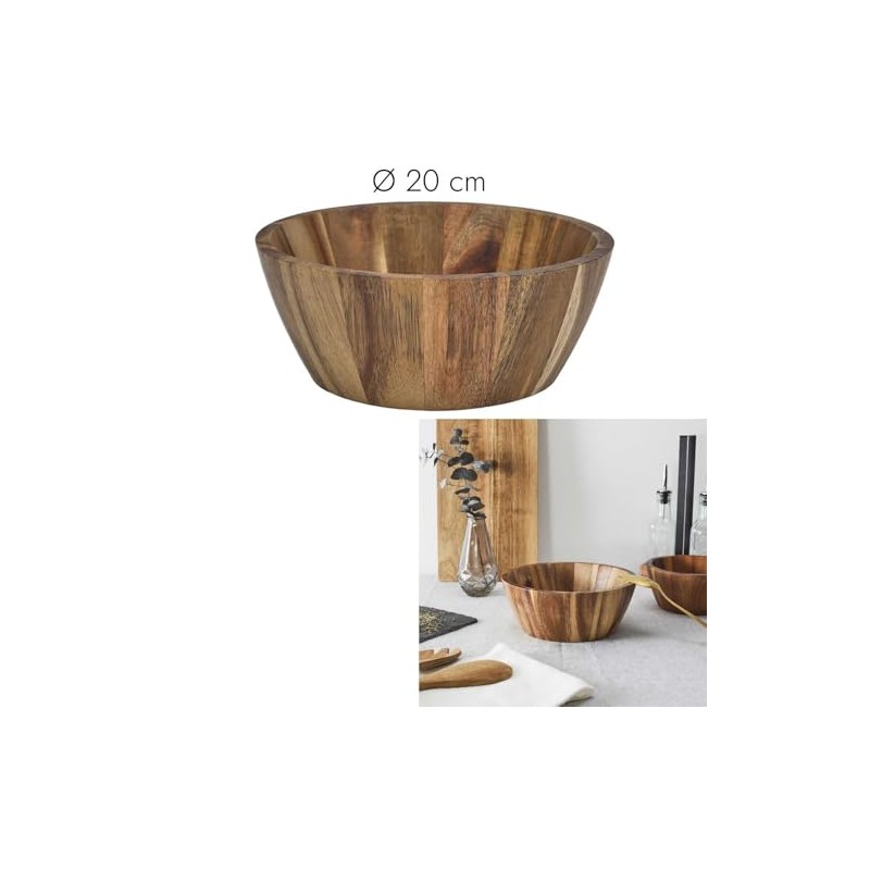 HOME DECO FACTORY, KA0338, Insalatiera in Acacia D20 cm, Design