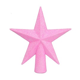 YYCRAFT 6 Inch Glitter Star Tree Topper Christmas Decoration-Iridescent Pink