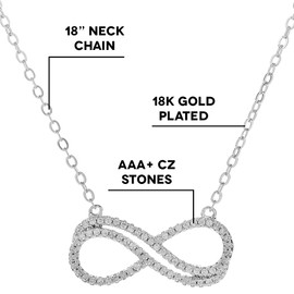 Cate & Chloe Tansy Pendant Necklace, 18k White Gold Earrings with Cubic Zirconia Crystals, Necklacefor Women, Wedding, Anniversary, Fashion Jewelry