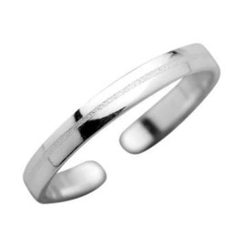 FIVE-D Sandblasted 925 Sterling Silver Toe Ring Toe Ring Foot Jewellery (Silver Stripe-2.5 mm), Sterling Silver