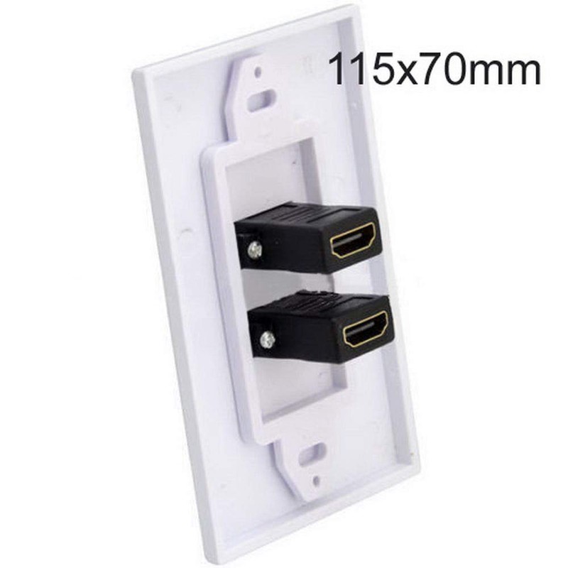Rosebe HDMI AV Wall Plate Wall Outlet 70*115mm 2 Ports