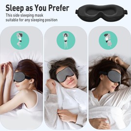 Umisleep Umisleep Upgraded Sleep Mask, Perfect Sleeping Mask for Side Sleepers, 3D Ultra Soft Comfortable Eye Masks for Sleeping Women Men Kids with Adjustable Strap, Blindfold for Travel/Sleep/Nap, Grey