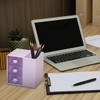 AIMALL 3-Drawer Pen Organizer, Multi-Purpose Purple Storage Box, Plastic Cosmetic