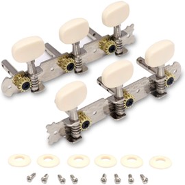 1Pairs Guitar String Tuning Pegs Tuning Keys Machine Heads Tuning Machines for Classical Guitar Chrome Plated 3R3L on a Plank with Acrylic Button Compatible with Classical Guitar