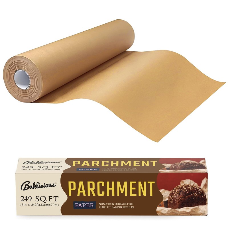 Unbleached Parchment Paper Roll for Baking, 13 in x 242