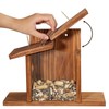 MIXUMON Wood Squirrel Feeder, Squirrel Feeders for Outside Winter, Wooden