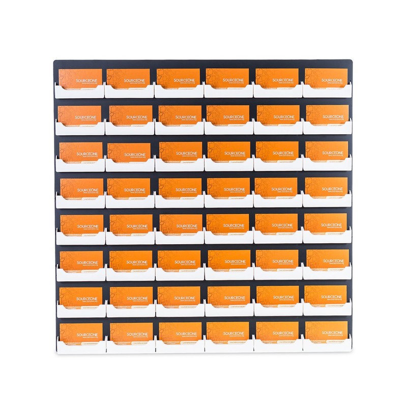 Source One 48-Pocket Wall Mount Business Card Holder (Black &