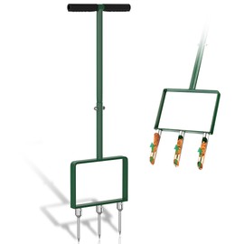 Lawn Aerator, Manual Aerator Lawn Tool with 6 Replaceable Spike Tines for Grass Core Aerator, Aeration Tool with Soft Rubber Handle, Gardening Tools for Loosening Soil and Improving Lawn Health