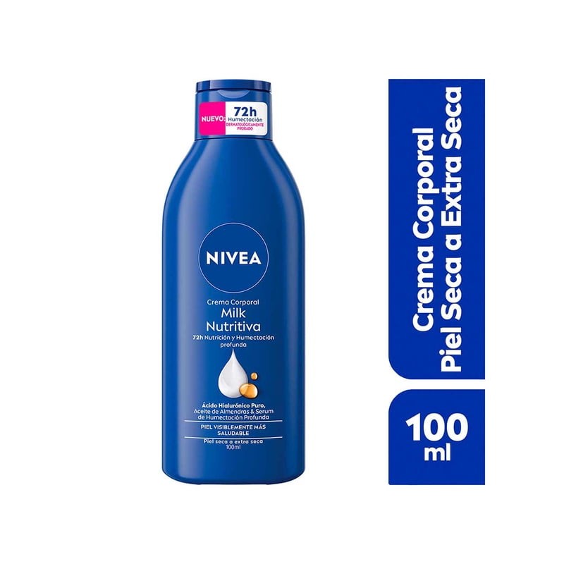 Crema corporal NIVEA milk nutritiva 5 en 1 piel extra