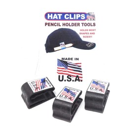 HAT CLIP PENCIL HOLDER TOOLS that can hold golf or carpenter pencils, Sharpie markers and more! 3 PACK BLACK