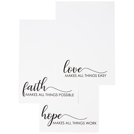 Faith, Love & Hope (Pack of 3) Inspiring Wall Art Prints - Typography Prints | Home Decor Print Only A4