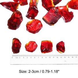 sourcing map Fire Glass for Fire Pit,2-3cm(1/9") High Luster Reflective Glass Rocks for Natural or Propane Fireplace, Safe for Outdoors and Indoors Fire pit Glass, Red