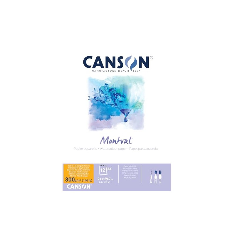 Canson Montval 300 GSM Cold Pressed Pad, Size A4