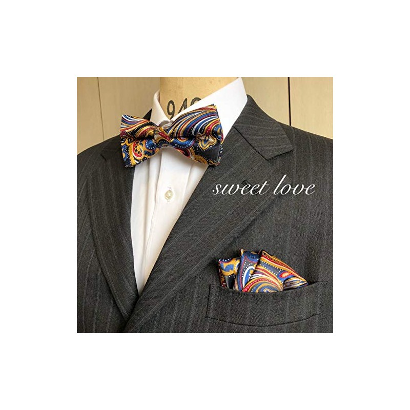 Paisley Colorful Multi [Bow Tie & Pocket Square] 2-Piece Set,