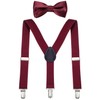 DonDon Boys' Braces Bow Tie Set Elastic and Adjustable Length