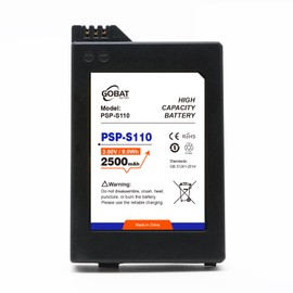 GOBAT PSP-S110 Battery,2500mAh High Capacity Battery for PSP 2000 (2001, 2002, 2003, 2004, 2005, 2006, 2007, 2008, 2010) PSP 3000 (3001, 3002, 3003, 3004, 3005, 3006, 3007, 3008, 3010)