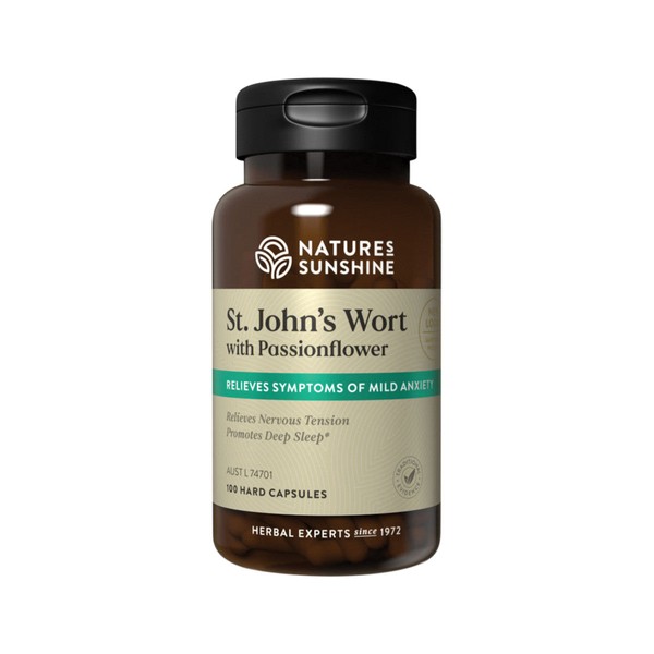Natures Sunshine St John's Wort with Passionflower 100 Capsules
