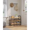 Bamboo Shoe Rack for Entryway, 27.5" x 9.8" x 25.6",