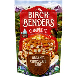 Birch Benders Organic Chocolate Chip Pancake and Waffle Mix, 16 oz (Pack of 1) Just Add Water, Non-GMO