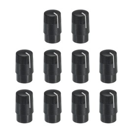 sourcing map Potentiometer Control Knob ABS Guitar Knob for Electric Guitar,Power Amplifiers Stereos,Bass Volume Tone 180 Degrees Rotary Knob 6mm D Type Shaft Black White 10PCS