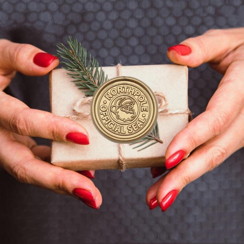 Northpole Calcomanías de sello de cera ONWINPOR para Navidad, 50