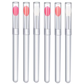 6Pcs Silicone Lip Brush Lipstick Lip Gloss Brushes Applicator Makeup Brushes with Covers Eyeshadow Brushes Beauty Tool(4 Inch)