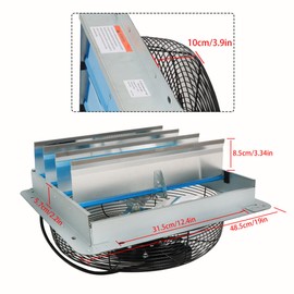 happy19star Speed Wall Mounted Greenhouse Garage Aluminum 16 Inch Shutter Exhaust Fan High