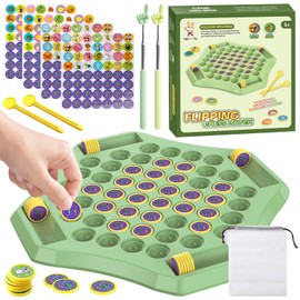 DOWNDRIFT Flip Chess Memory Game Flip Chess Game Fruits Animal Memory Chess Game Motor Skills Toy, Family Board Games for Memory Chess Learning Toy Memory Chess Learning Toy
