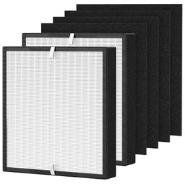 BF35 Filter Compatible with Alen BreatheSmart Classic Air Purifier BF35, H13 Grade True HEPA with Activated Carbon BF35-VOC/Smoke Replacement Filter, 2 H13 True HEPA Filters + 4×Carbon Pre-Filters