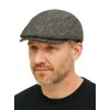 Men's Herringbone Wool Blend Flat Cap, Light Grey, One Size