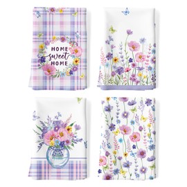 Arquiel Spring Summer Butterfly Tea Towels, Cotton Kitchen Towel 18.9 × 27.5 inch, Quick Drying Dish Cloth for Party Anniversary Holiday Decoration Housewarming Gifts