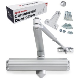 Commercial Heavy Duty Automatic Door Closer, ADA UL Grade 1 Listed Self Closing Door Hinges, Door Closers Commercial High Traffic, Auto Door Closer, Hydraulic Spring Soft Close - Silver