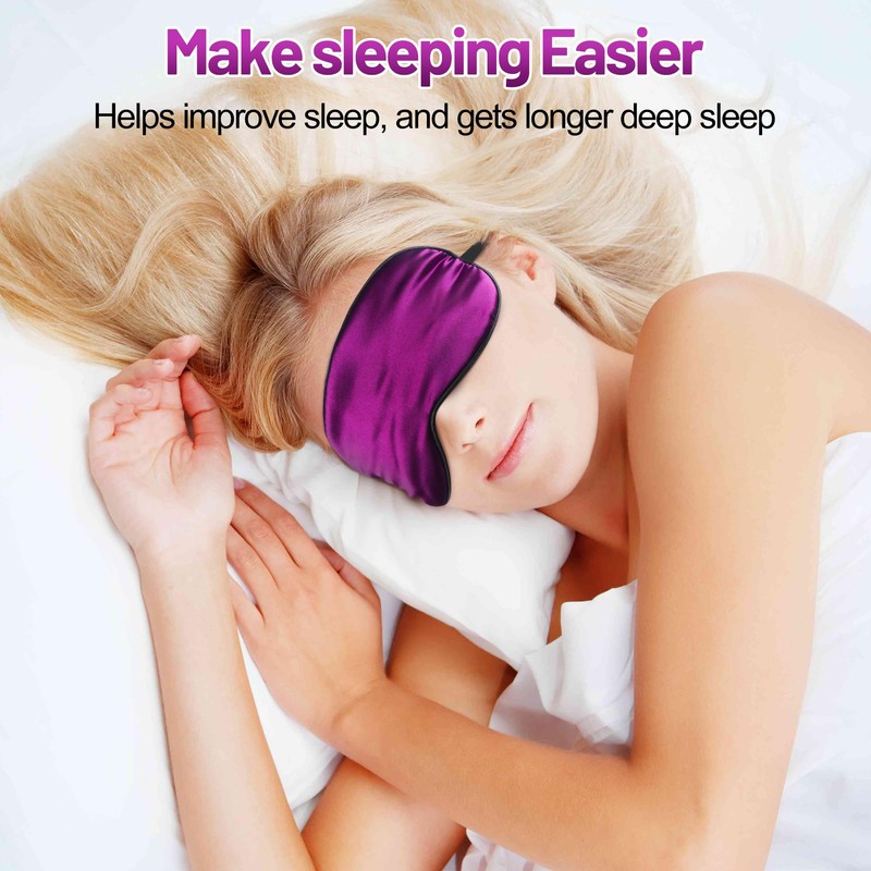 Sleep Mask, Silk Eye Mask for Sleeping with Adjustable Strap,