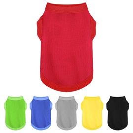 Elevate Your Dog's Fashion Quotient with Colorful and Breathable Sleeveless Cotton Shirts! Perfect Pet Apparel for Small to Medium Dogs Red L