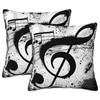 Naqiuli Throw Pillow Cover Case Music Notes Pillow Covers 18x18