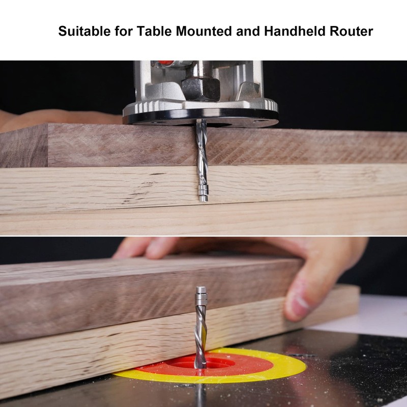 SpeTool 5PCS Down-Cut Spiral Flush Trim Router Bits Set,1/4 Inch