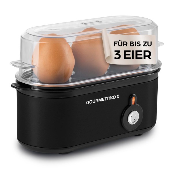 GOURMETmaxx Egg Cooker for 3 Eggs | Egg Boiler with