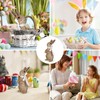 MicoSim Rattan Effect Resin Bunny Easter Decor,Table Rabbit Easter Decorations,Spring
