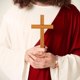 Christian Gifts for Women Men Natural Stone Cross Beads Bracelet Catholic Religious Gifts for Women Mother Daughter Sister Girlfriend Grandma Wife (B: red cross bracelet)